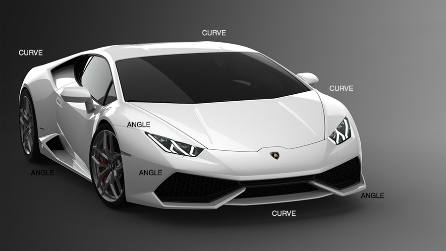 Lamborghini Huracan front curves edges